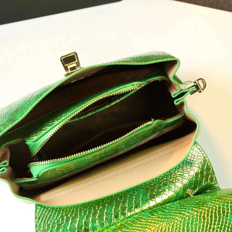 KIMLUD, Luxury Fashion Genuine Leather Women's Bag Ladies Small Women Handbag Shoulder Crossbody Bag Laser Craft Commute Mom Bags Tide, KIMLUD Womens Clothes