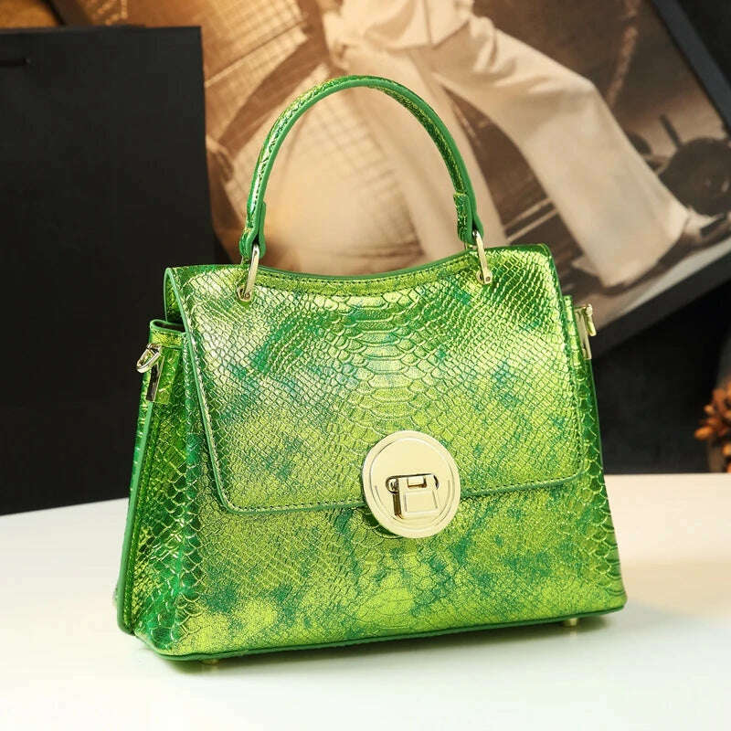 KIMLUD, Luxury Fashion Genuine Leather Women's Bag Ladies Small Women Handbag Shoulder Crossbody Bag Laser Craft Commute Mom Bags Tide, KIMLUD Womens Clothes