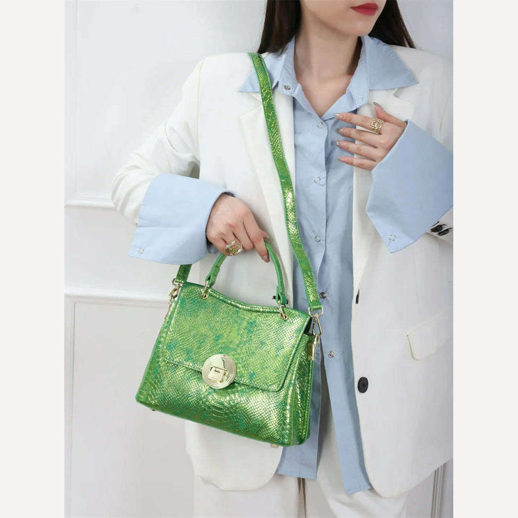 KIMLUD, Luxury Fashion Genuine Leather Women's Bag Ladies Small Women Handbag Shoulder Crossbody Bag Laser Craft Commute Mom Bags Tide, KIMLUD Womens Clothes