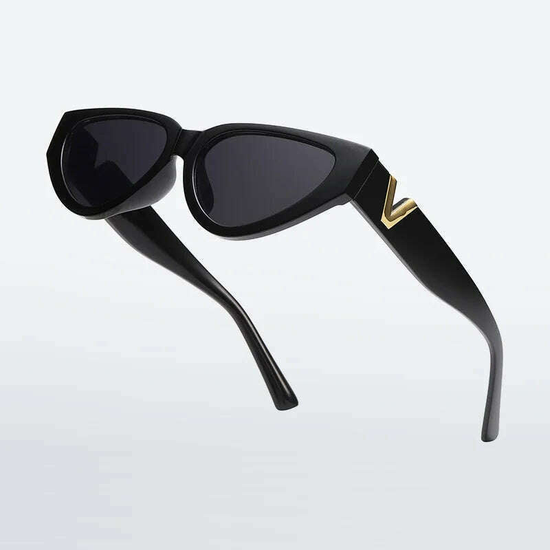 KIMLUD, Luxury Glamour Women Brand Sunglasses Fashion V Designer Glasses Cat Eye Stylish Runway Ladies Eyewear UV400, KIMLUD Womens Clothes