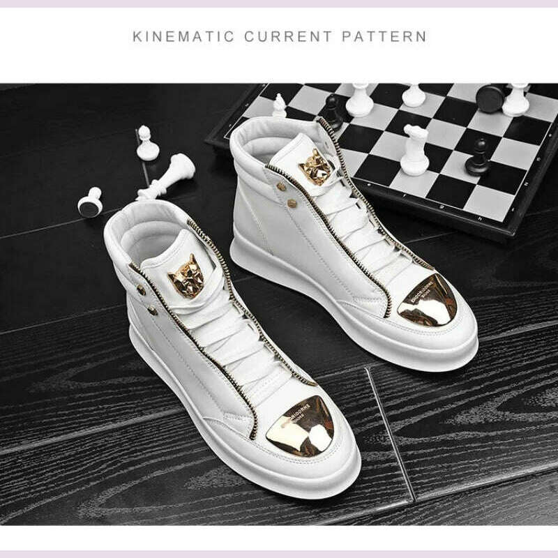KIMLUD, Luxury Mens Sneaker Fashion High Top Casual Boot Hip Hop Streetwear Skateboard Shoes for Men Leather Ankle Boots Tenis Masculino, KIMLUD Womens Clothes