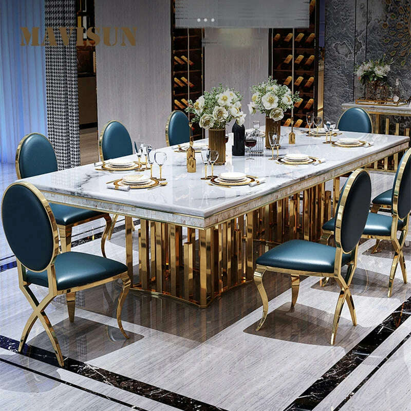 KIMLUD, Luxury Modern Dining Table Chair Marble Desk Mobile Kitchen Tables Console Dining Table Mobile Table A Manger Home Furnitures, KIMLUD Womens Clothes