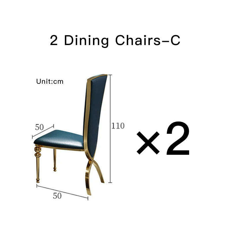KIMLUD, Luxury Modern Dining Table Chair Marble Desk Mobile Kitchen Tables Console Dining Table Mobile Table A Manger Home Furnitures, 2 Chairs c, KIMLUD Womens Clothes