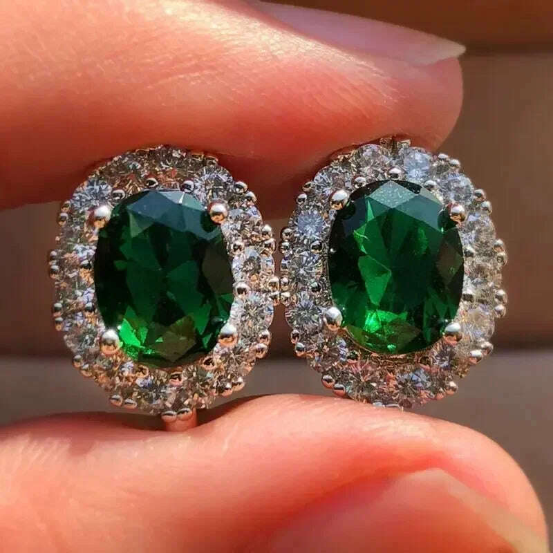 KIMLUD, Luxury Square Purple Cubic Zirconia Crystal Earrings for Women New FashionExquisite Fashion Gold Color Dangle Wedding Jewelry, E753 Earrings, KIMLUD APPAREL - Womens Clothes