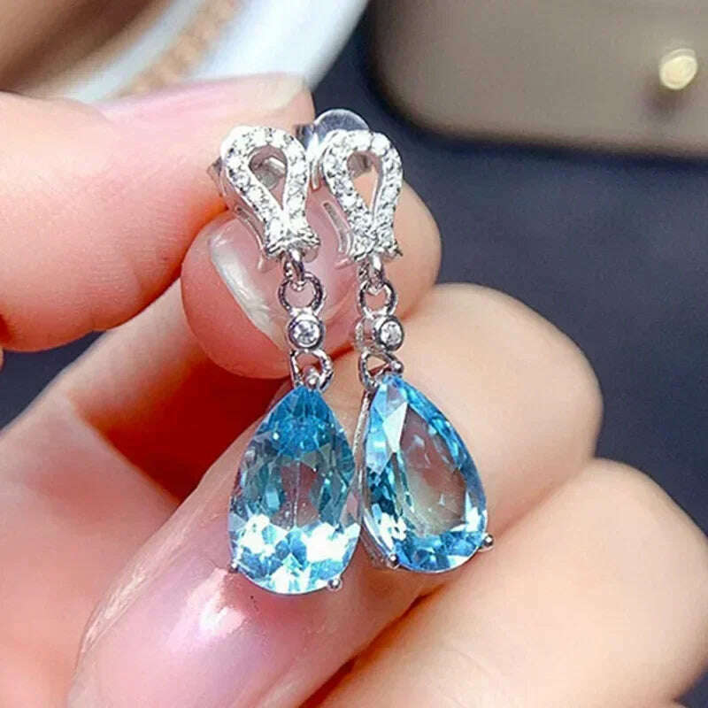KIMLUD, Luxury Square Purple Cubic Zirconia Crystal Earrings for Women New FashionExquisite Fashion Gold Color Dangle Wedding Jewelry, E2105, KIMLUD APPAREL - Womens Clothes