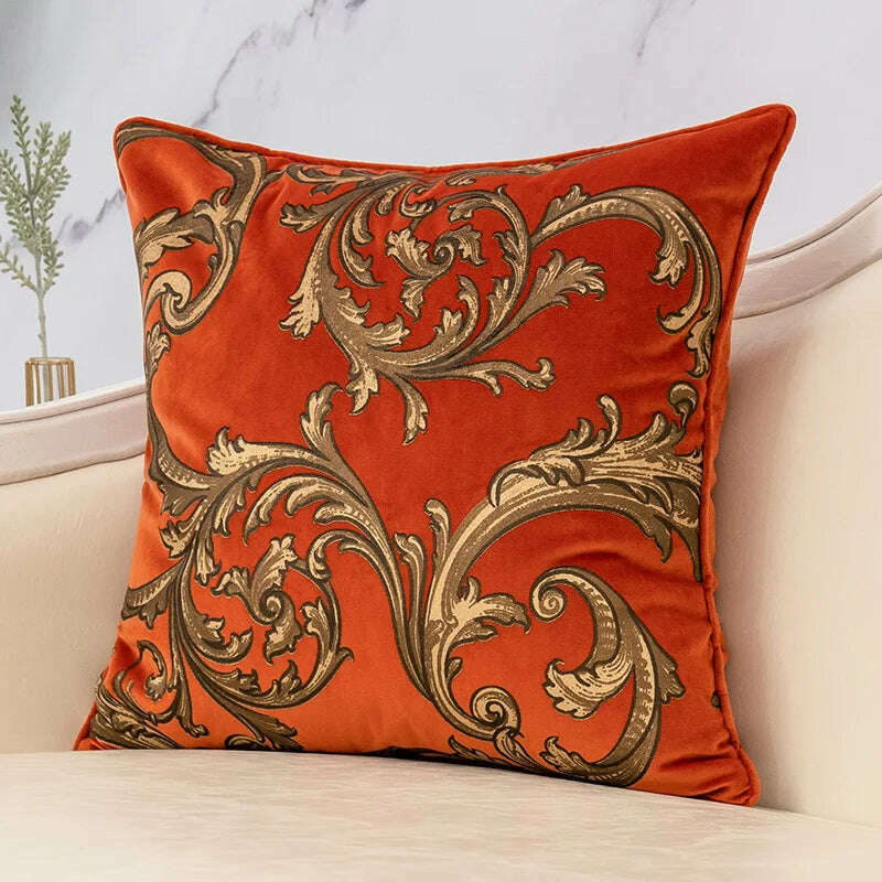 KIMLUD, Luxury Thick Velvet Cushion Cover Decorative Pillow Cover for Sofa Living Room Pillowcase High Quality Beige Grey Cushion Covers, 30x50cm / orange red, KIMLUD APPAREL - Womens Clothes