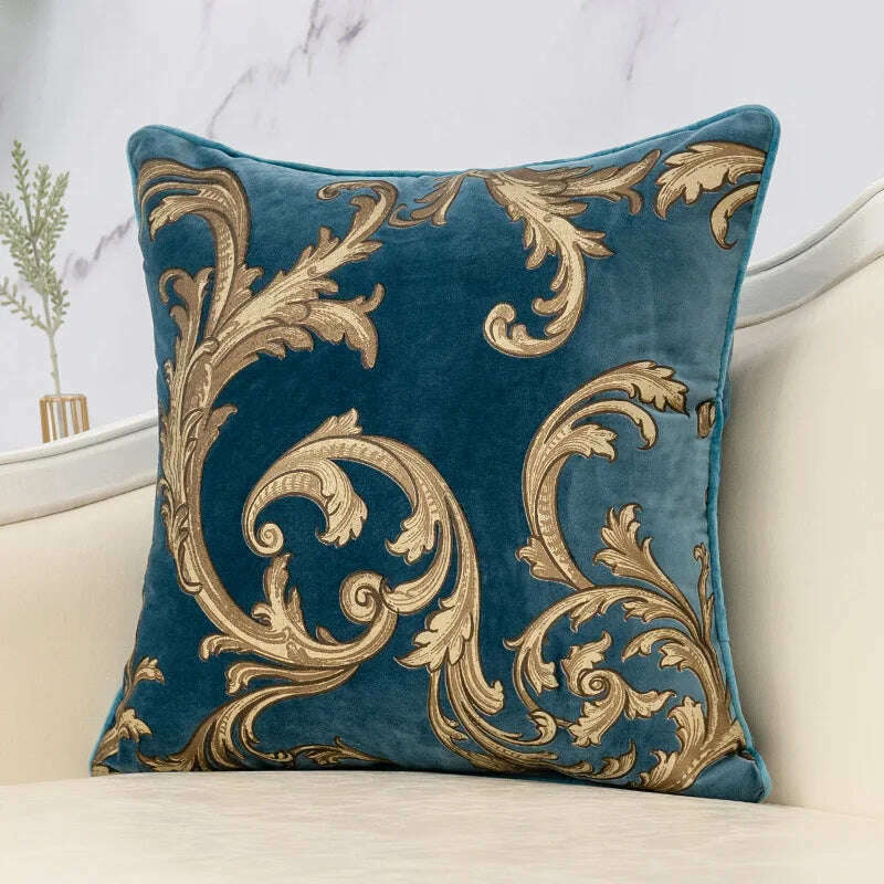 KIMLUD, Luxury Thick Velvet Cushion Cover Decorative Pillow Cover for Sofa Living Room Pillowcase High Quality Beige Grey Cushion Covers, 30x50cm / gray blue, KIMLUD APPAREL - Womens Clothes