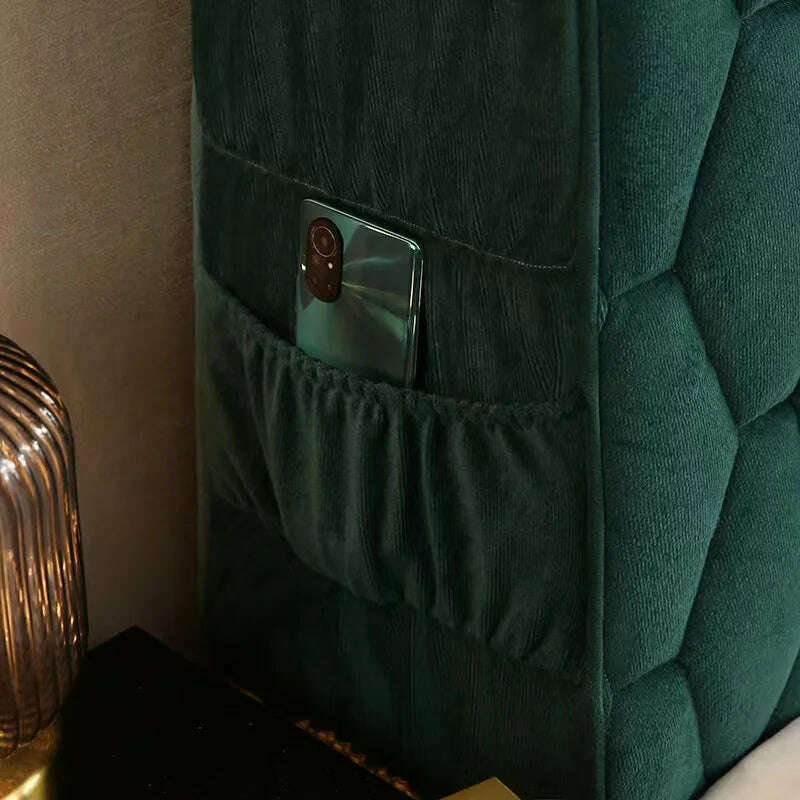 KIMLUD, Luxury Thicken Velvet Quilted Headboard Cover Solid Color High Grade All-inclusive Bedside Cover Soft Plush Bed Head Cover, KIMLUD Womens Clothes