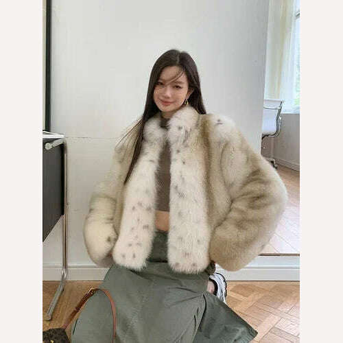 KIMLUD, Luxury Tie-dye Fluffy Real Fur Coat for Women 2024 New High-end Simple Stand Collar Genuine Leather Fox Fur Jacket Winter, KIMLUD Womens ClothesKIMLUD, Luxury Tie-dye Fluffy Real Fur Coat for Women 2024 New High-end Simple Stand Collar Genuine Leather Fox Fur Jacket Winter, Flower White / One Size, KIMLUD APPAREL - Womens Clothes