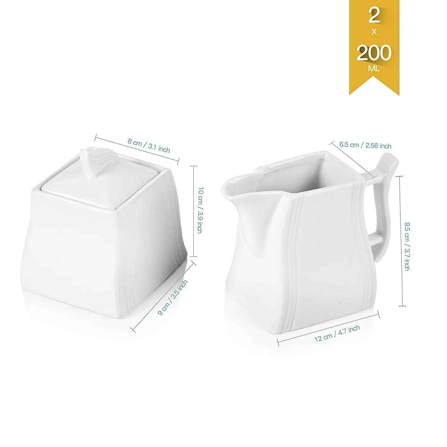 KIMLUD, MALACASA Flora White Porcelain Creamer and Sugar Pot Set for Coffee&Tea 4.75-Inch Milk Pot Jug with Handle  3.5-Inch Sugar Pot, KIMLUD Womens Clothes