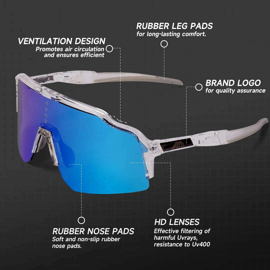 MANA Cycling Sunglasses Sport Mail Goggles Bicycle Mountain Bike Glasses Men's Eyewear - KIMLUD