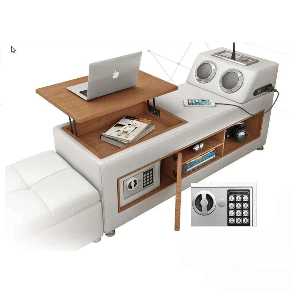 KIMLUD, MANBAS Tech Smart Bed Frame | Multifunctional Ultimate Bed with Tatami,Bluetooth and Speaker | Genuine Leather Upholstered Camas, KIMLUD Womens Clothes