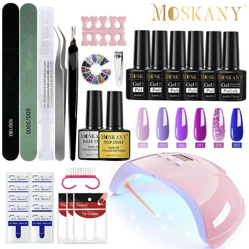 KIMLUD, Manicure Sets Extend Semi-permanent Varnish Tools Kit with UV Lamp Polish Set Nail Drill Supplies for Professionals, KIMLUD Womens Clothes