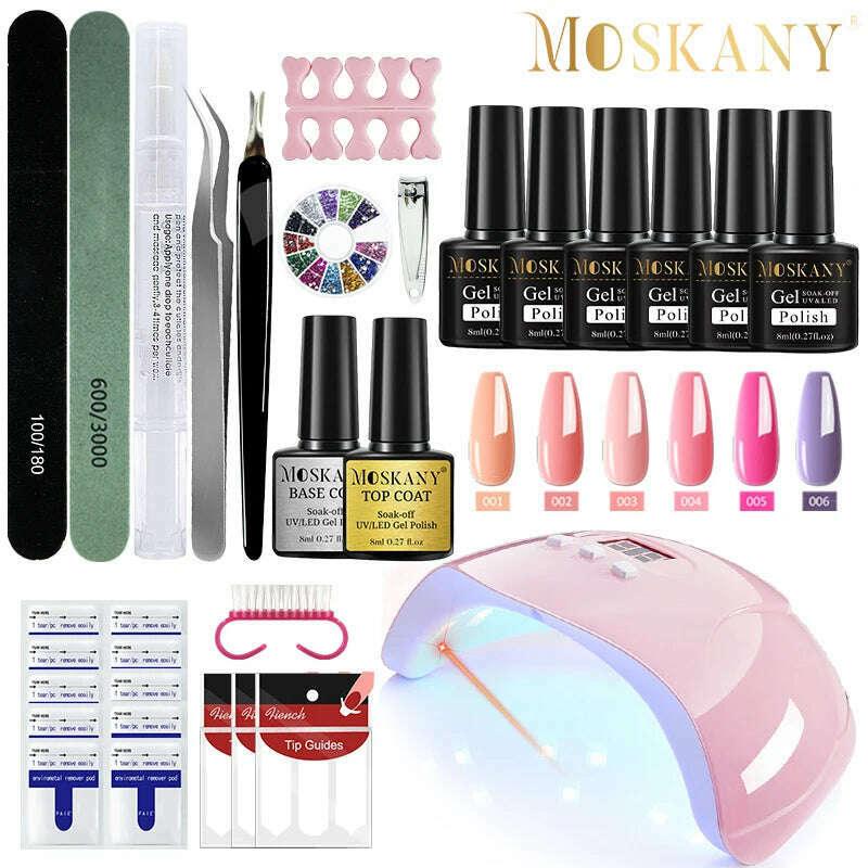 KIMLUD, Manicure Sets Extend Semi-permanent Varnish Tools Kit with UV Lamp Polish Set Nail Drill Supplies for Professionals, KIMLUD Womens Clothes