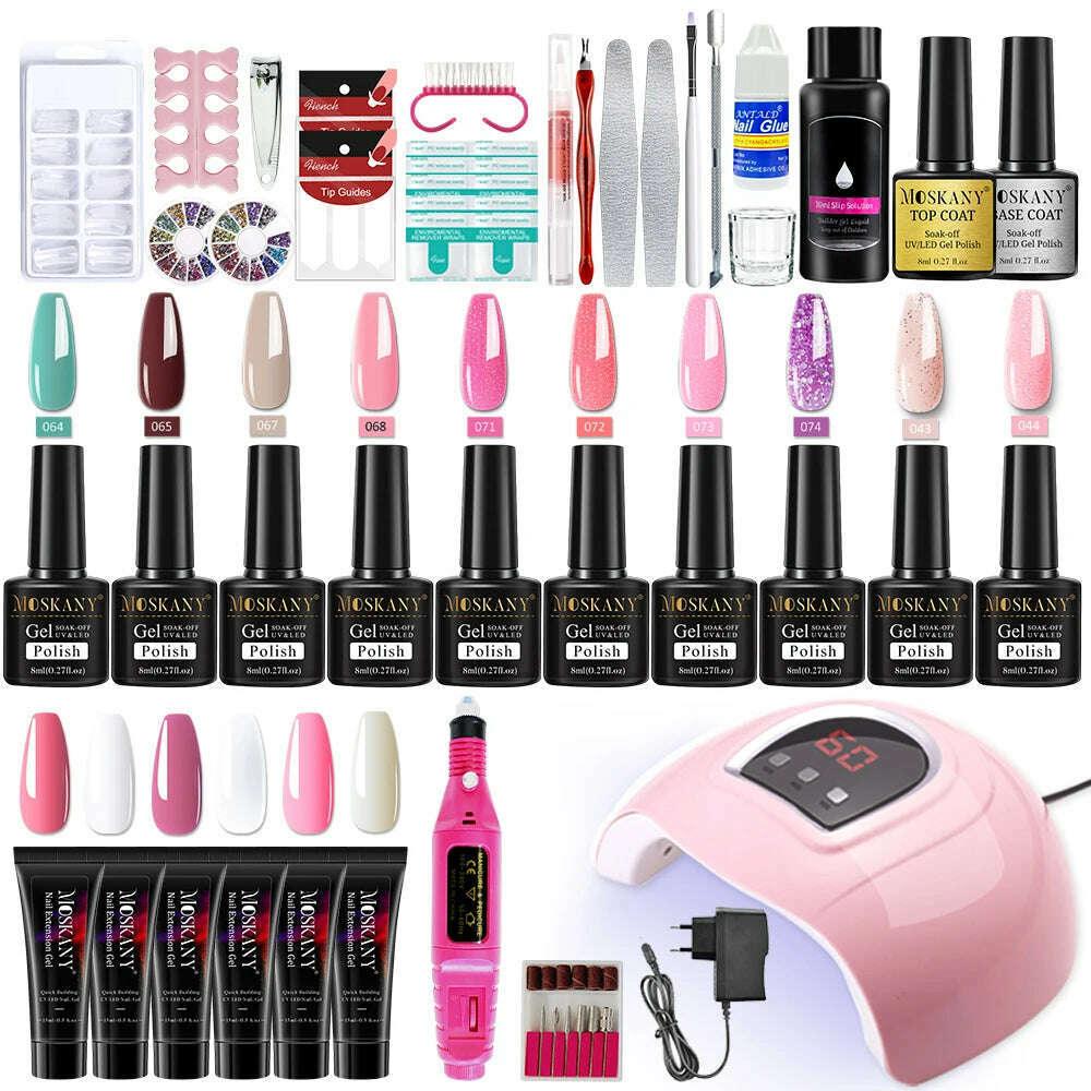 KIMLUD, Manicure Sets Extend Semi-permanent Varnish Tools Kit with UV Lamp Polish Set Nail Drill Supplies for Professionals, KIMLUD Womens Clothes