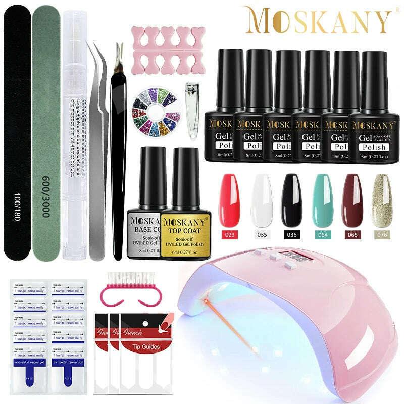KIMLUD, Manicure Sets Extend Semi-permanent Varnish Tools Kit with UV Lamp Polish Set Nail Drill Supplies for Professionals, KIMLUD Womens Clothes