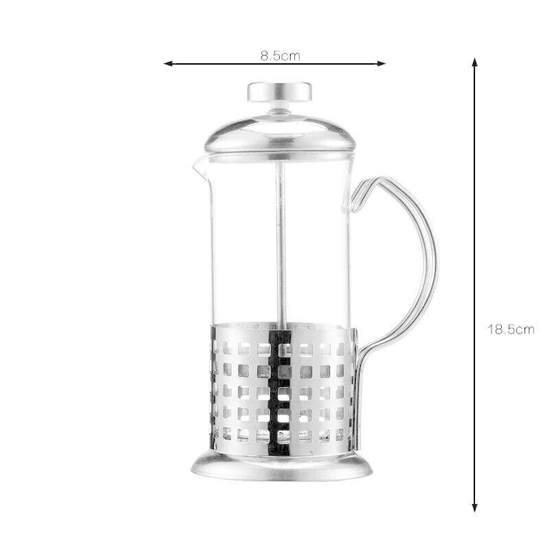 Manual Coffee Espresso Maker Pot French Coffee Tea Percolator Filter Stainless Steel Glass Teapot Cafetiere Press Plunger 350ml - KIMLUD
