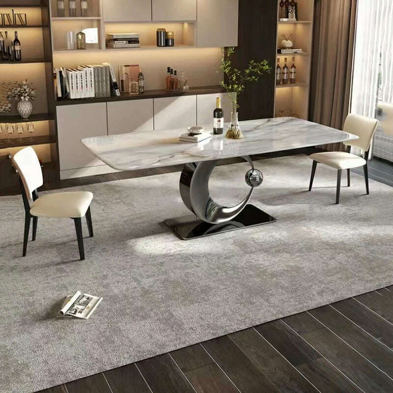 KIMLUD, Marble Kitchen Dining Table Coffee Dressing Modern Room Sets Dining Table Salon Desk Balcony Mesa Plegable Hotel Furniture, KIMLUD Womens Clothes