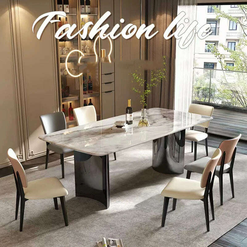 KIMLUD, Marble Kitchen Dining Table Coffee Dressing Modern Room Sets Dining Table Salon Desk Balcony Mesa Plegable Hotel Furniture, KIMLUD Womens Clothes