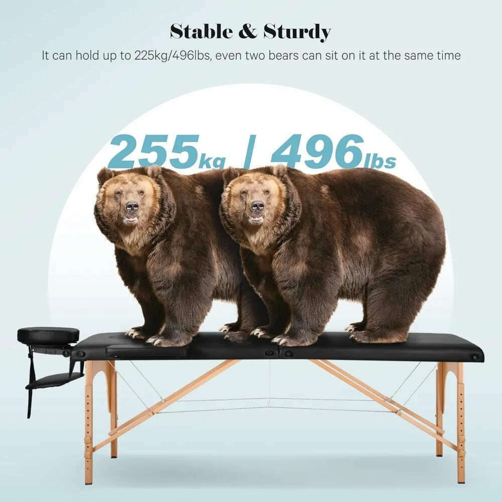 KIMLUD, Massage Bed, Massage Table Portable Massage Bed Lash Spa Bed Tattoo Face Cradle Bed Height 35Inch Adjustable 2 Fold With Bag - B, KIMLUD Womens Clothes