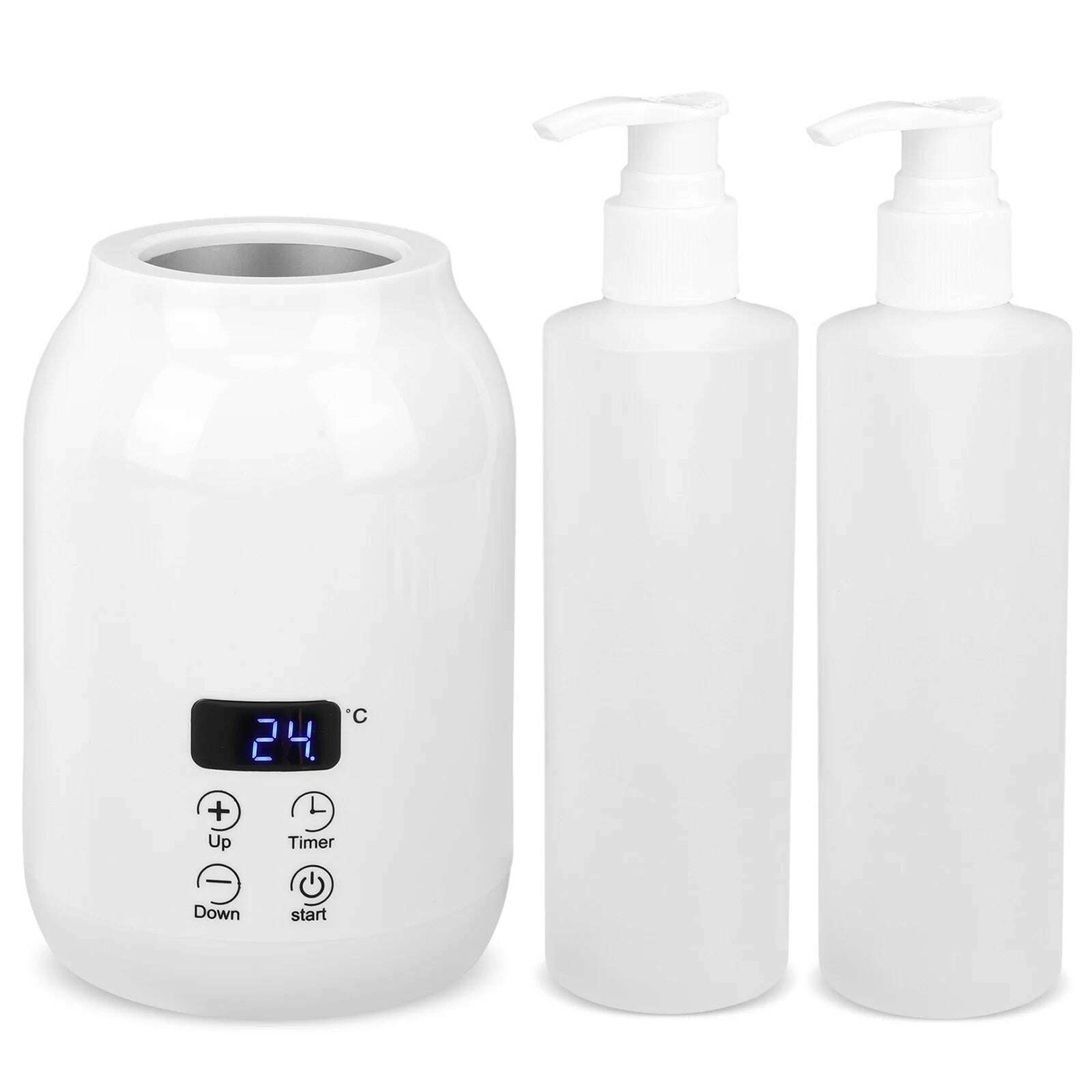 KIMLUD, Massage Oil Warmer Electric Massage Oil Heater LED Digital Display Lotion Cream Heater Bottle Dispenser for Home Spa Massage, EU Plug White / United States, KIMLUD APPAREL - Womens Clothes