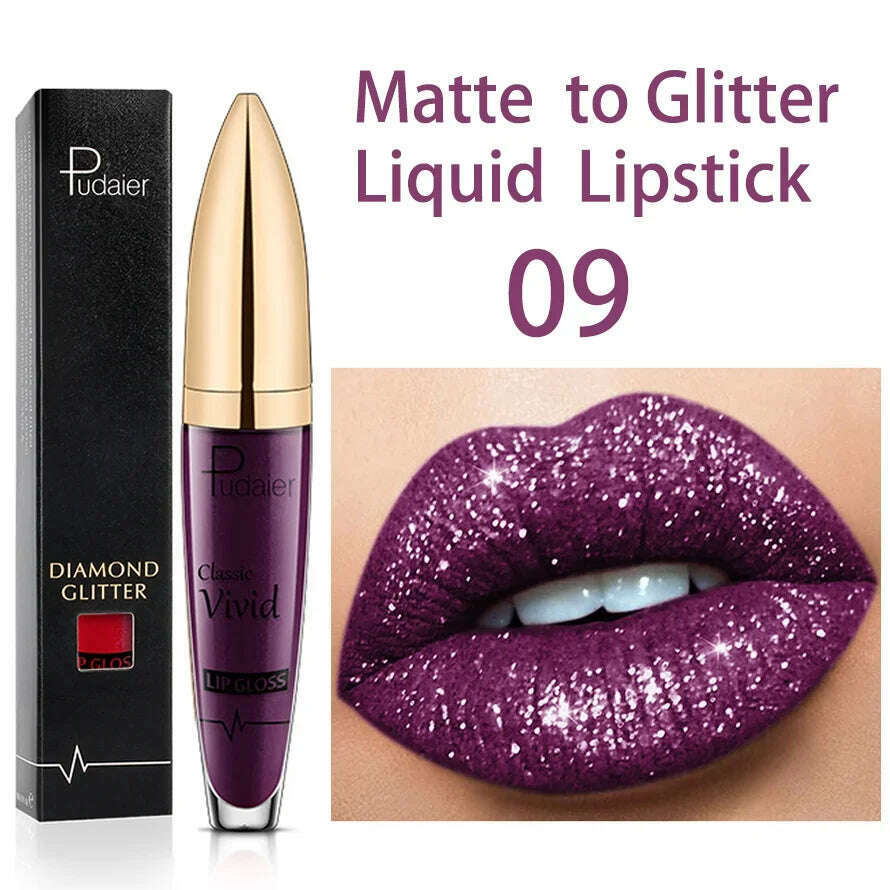 KIMLUD, Matte Glitter Liquid Lipsticks Diamond Shiny Lip Gloss Waterproof Long Lasting Pearl Lipgloss Women Lip Tint Makeup Maquillaje, 07, KIMLUD APPAREL - Womens Clothes