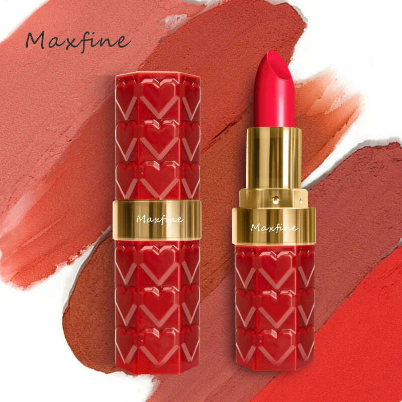 Matte Lipstick, 18-Color, Long-Lasting, Non-Stick Cup, Fade-Resistant, Velvety Texture, Luxurious Hydrating Lip Makeup For All-D - KIMLUD