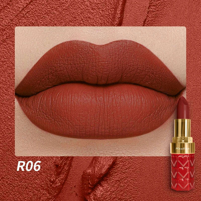 Matte Lipstick, 18-Color, Long-Lasting, Non-Stick Cup, Fade-Resistant, Velvety Texture, Luxurious Hydrating Lip Makeup For All-D - KIMLUD