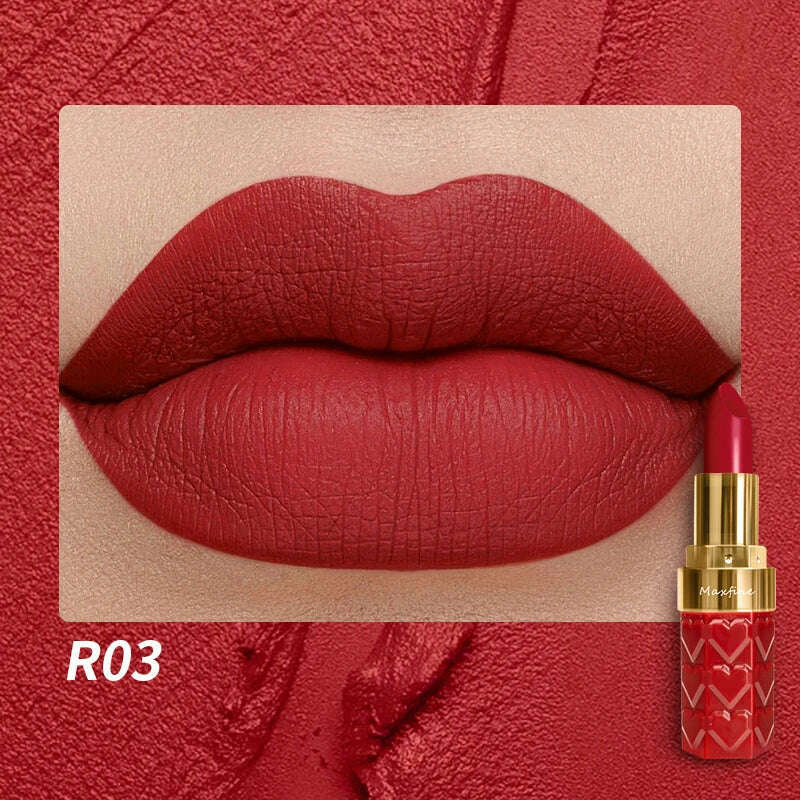 Matte Lipstick, 18-Color, Long-Lasting, Non-Stick Cup, Fade-Resistant, Velvety Texture, Luxurious Hydrating Lip Makeup For All-D - KIMLUD
