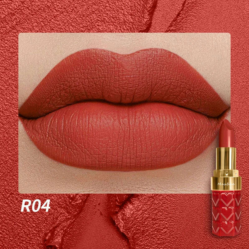 Matte Lipstick, 18-Color, Long-Lasting, Non-Stick Cup, Fade-Resistant, Velvety Texture, Luxurious Hydrating Lip Makeup For All-D - KIMLUD