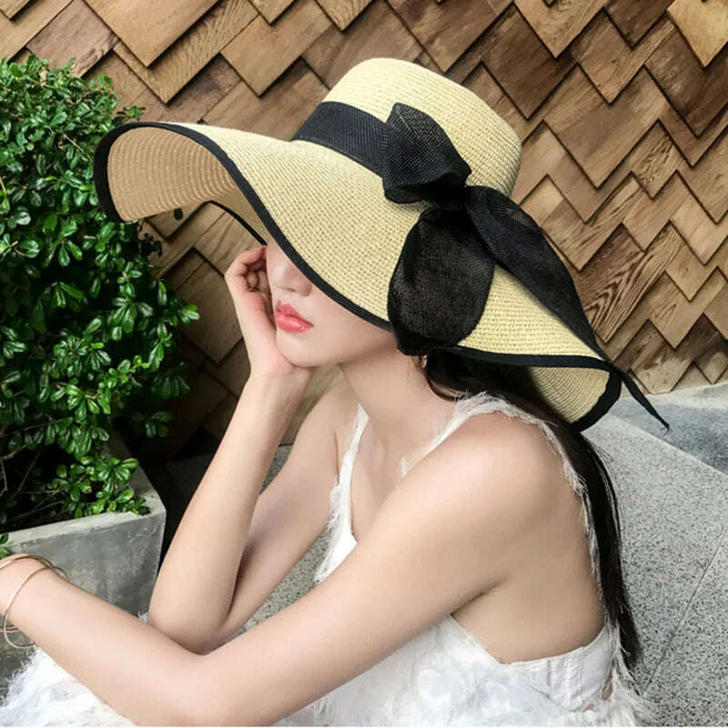 MAXSITI U Summer Straw Hats Bowknot Steamer Breathable Sun Hat Women Holiday Beach Hat Sun Protection Cap Visor Hat sombreros - KIMLUD