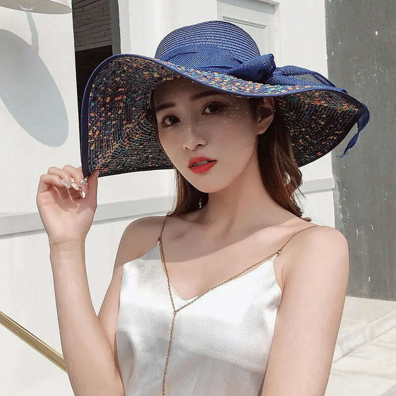 MAXSITI U Summer Straw Hats Bowknot Steamer Breathable Sun Hat Women Holiday Beach Hat Sun Protection Cap Visor Hat sombreros - KIMLUD
