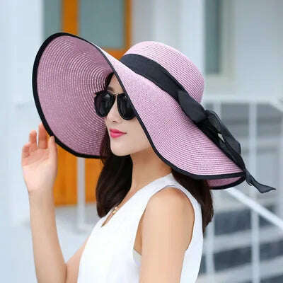 MAXSITI U Summer Straw Hats Bowknot Steamer Breathable Sun Hat Women Holiday Beach Hat Sun Protection Cap Visor Hat sombreros - KIMLUD