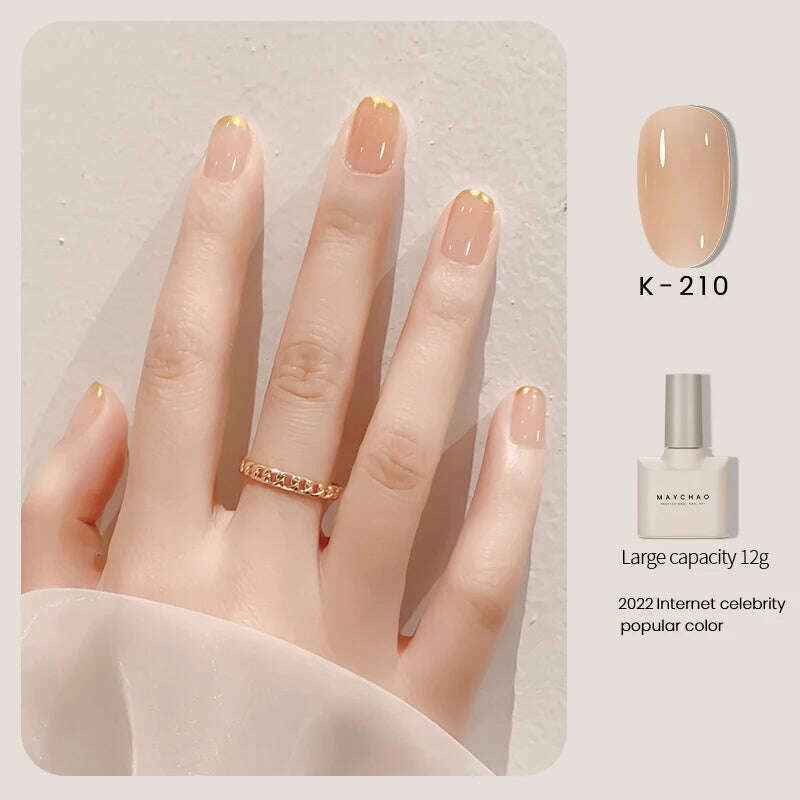 MAYCHAO 12ml Jelly Gel Nail Polish Semi Permanent Top Coat Soak Off UV LED Gel Art Nail Varnish Manicure Long Lasting Nail Gel - KIMLUD