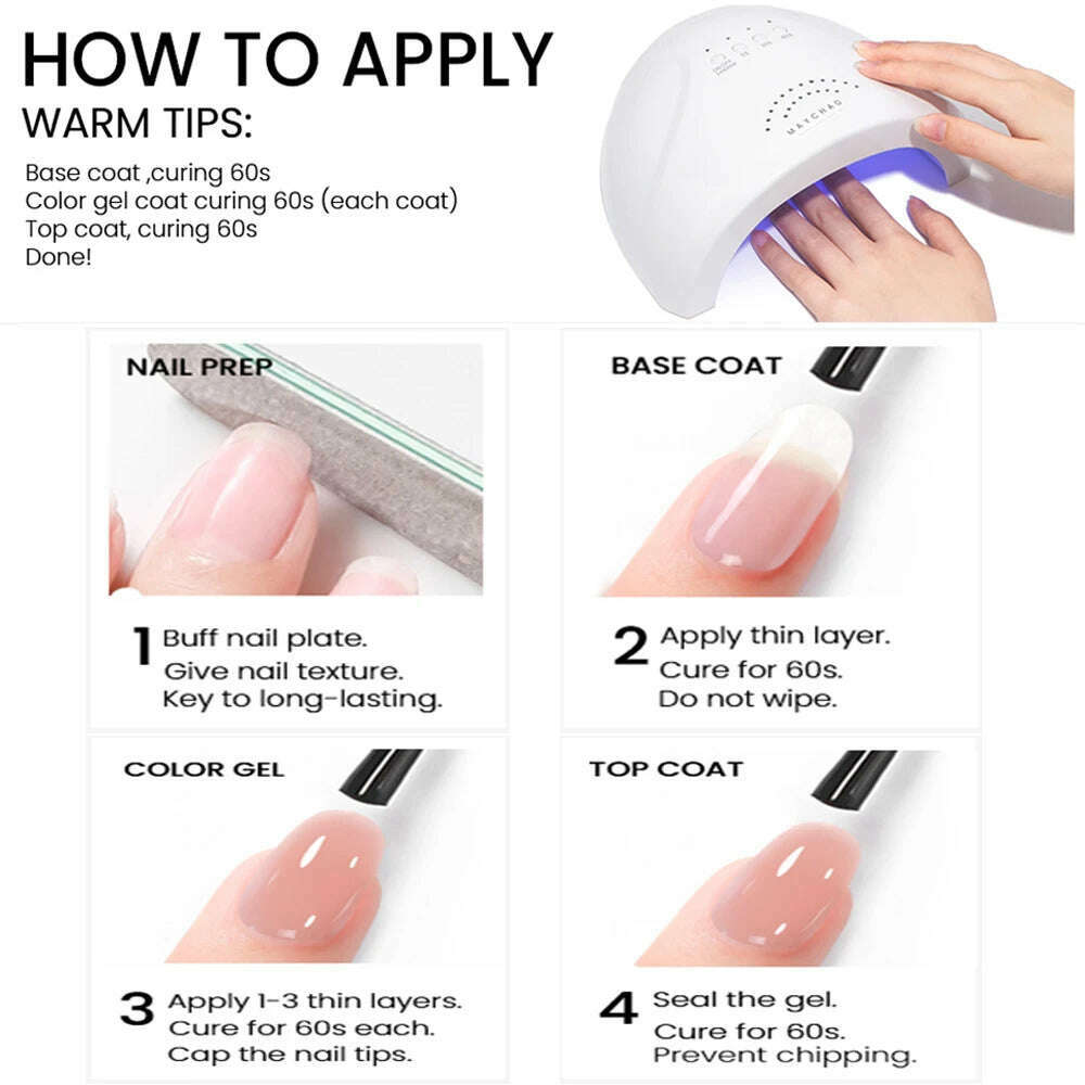 MAYCHAO 12ml Jelly Gel Nail Polish Semi Permanent Top Coat Soak Off UV LED Gel Art Nail Varnish Manicure Long Lasting Nail Gel - KIMLUD