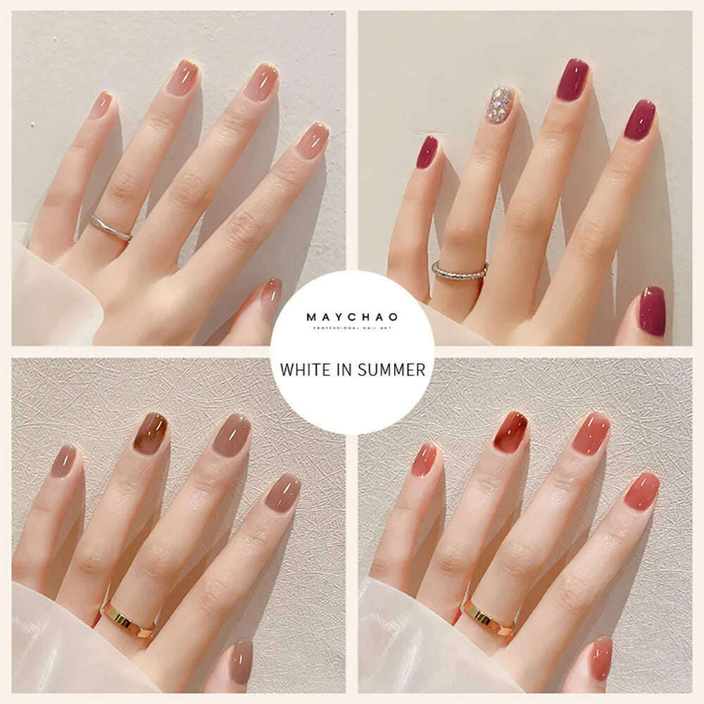 MAYCHAO 12ml Jelly Gel Nail Polish Semi Permanent Top Coat Soak Off UV LED Gel Art Nail Varnish Manicure Long Lasting Nail Gel - KIMLUD