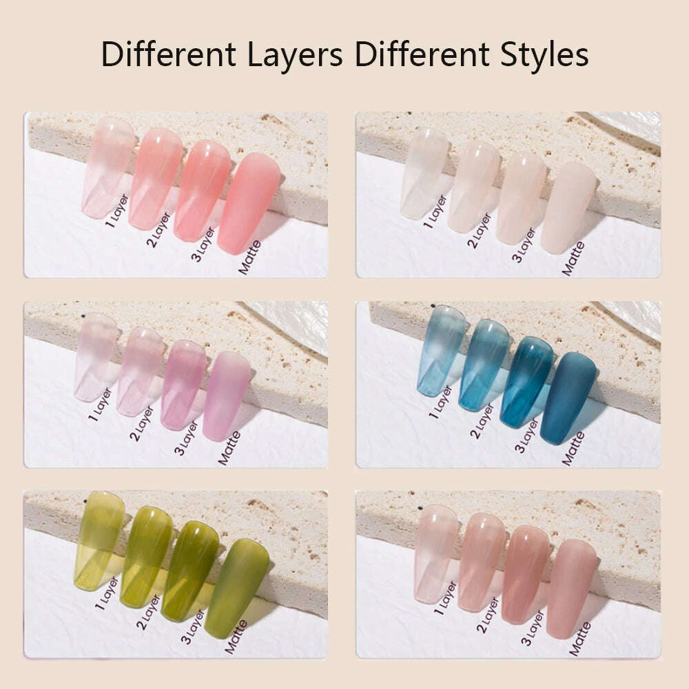 MAYCHAO 12ml Jelly Gel Nail Polish Semi Permanent Top Coat Soak Off UV LED Gel Art Nail Varnish Manicure Long Lasting Nail Gel - KIMLUD