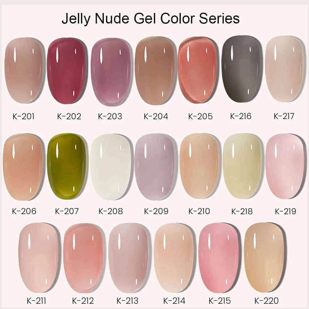 MAYCHAO 12ml Jelly Gel Nail Polish Semi Permanent Top Coat Soak Off UV LED Gel Art Nail Varnish Manicure Long Lasting Nail Gel - KIMLUD