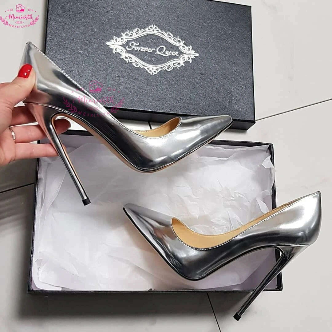 KIMLUD, Meariasth 12cm Red Pointed Toe Pumps Stiletto high Heels women Patent Leather Shallow Dress Shoes Women Sexy Party Heels Blue, as the picture 6 / 35, KIMLUD APPAREL - Womens Clothes