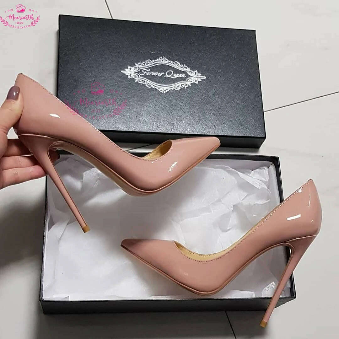 KIMLUD, Meariasth 12cm Red Pointed Toe Pumps Stiletto high Heels women Patent Leather Shallow Dress Shoes Women Sexy Party Heels Blue, as the picture 12 / 40, KIMLUD APPAREL - Womens Clothes