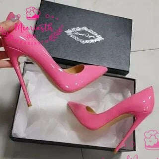 KIMLUD, Meariasth 12cm Red Pointed Toe Pumps Stiletto high Heels women Patent Leather Shallow Dress Shoes Women Sexy Party Heels Blue, as the picture 16 / 35, KIMLUD APPAREL - Womens Clothes