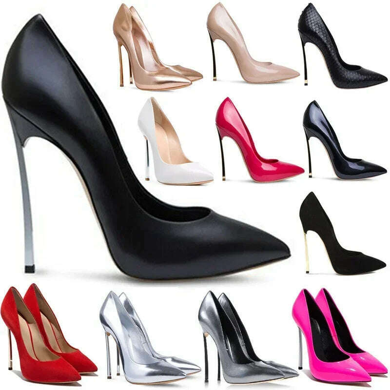 KIMLUD, 【Measure your feet length before order】Women Stiletto High Heel Pumps Sexy Pointed Toe Evening Fashion Dress Lady Shoes C-PU-1, KIMLUD Womens Clothes