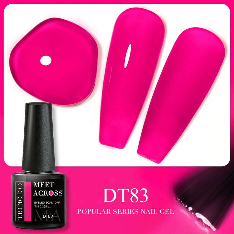 MEET ACROSS 5ml Pink Dried Flower Gel Nail Polish Natural Flower Fairy Nail Art Gel Soak Off UV LED Painting Varnishes For Nails - KIMLUD