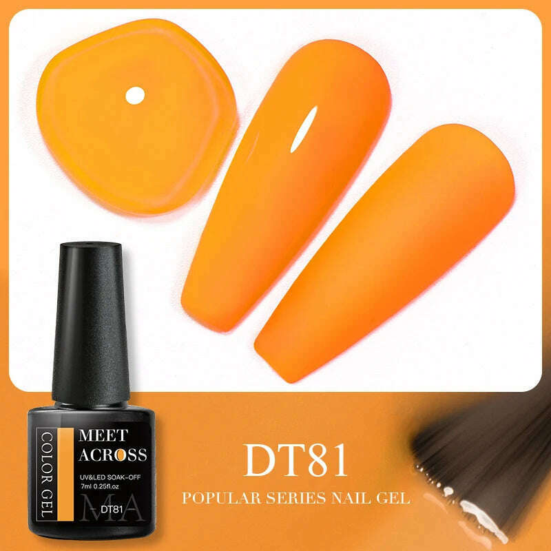 MEET ACROSS 5ml Pink Dried Flower Gel Nail Polish Natural Flower Fairy Nail Art Gel Soak Off UV LED Painting Varnishes For Nails - KIMLUD