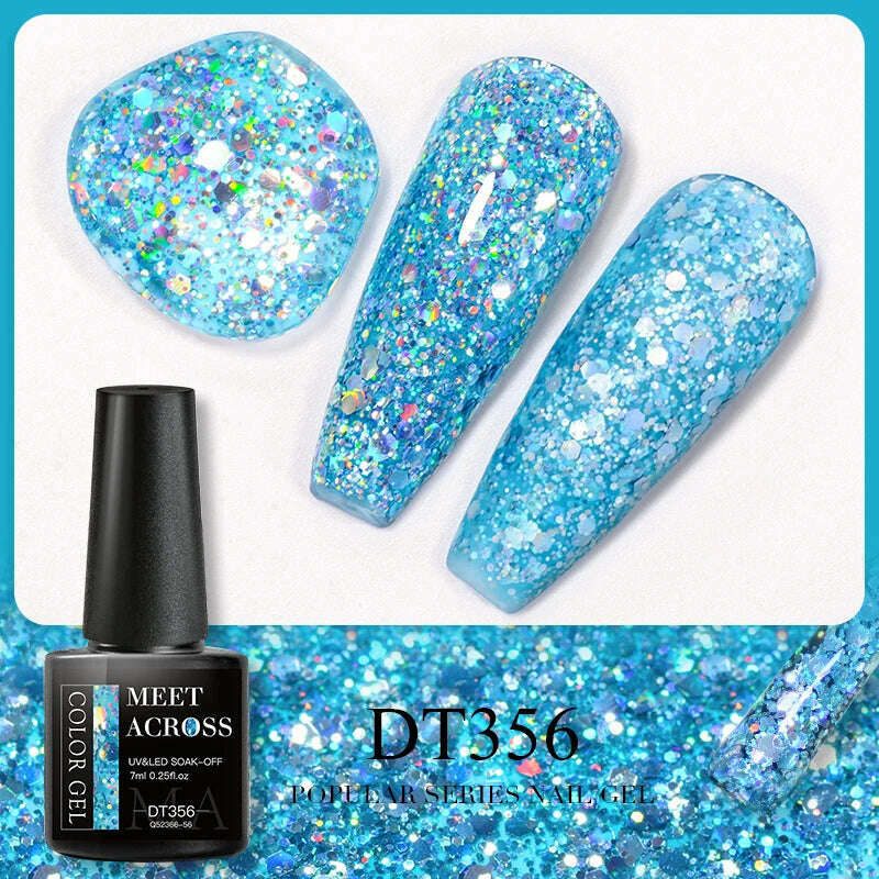 MEET ACROSS 5ml Pink Dried Flower Gel Nail Polish Natural Flower Fairy Nail Art Gel Soak Off UV LED Painting Varnishes For Nails - KIMLUD