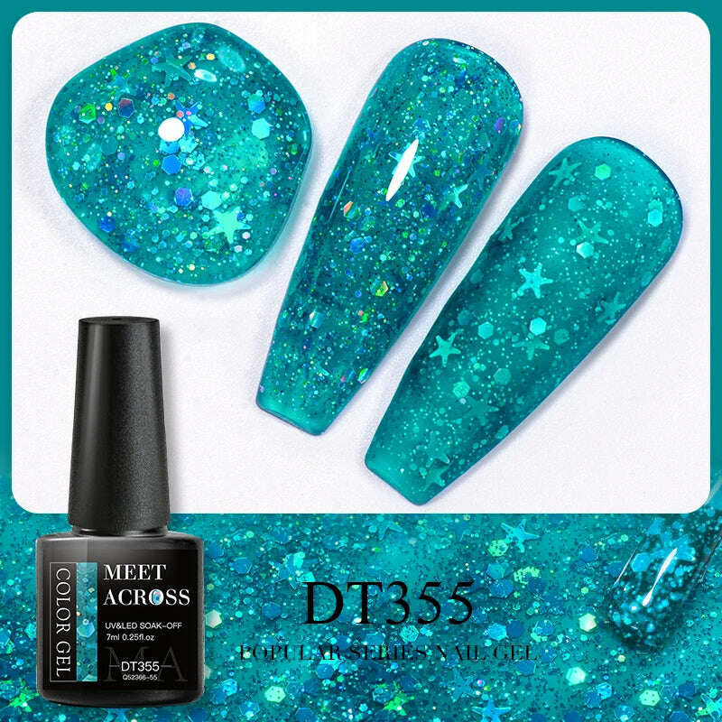 MEET ACROSS 5ml Pink Dried Flower Gel Nail Polish Natural Flower Fairy Nail Art Gel Soak Off UV LED Painting Varnishes For Nails - KIMLUD