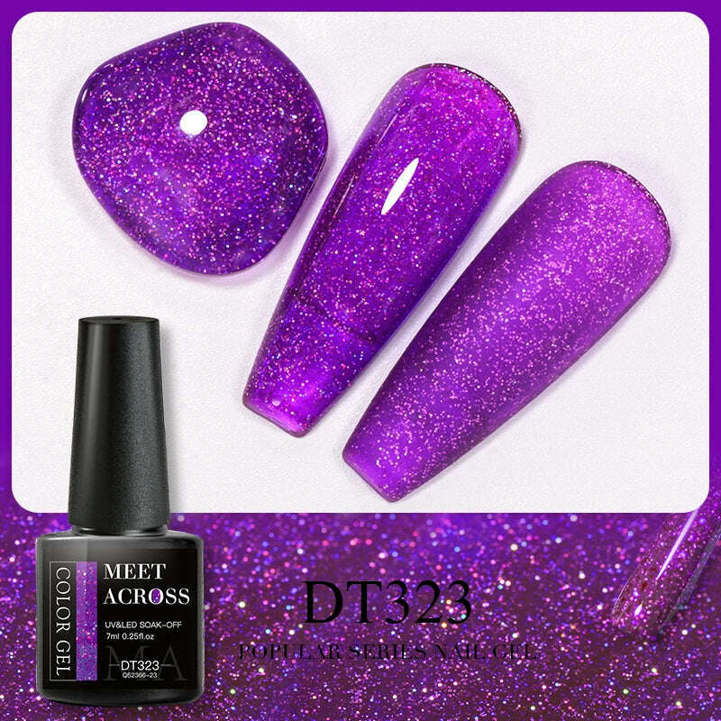 MEET ACROSS 5ml Pink Dried Flower Gel Nail Polish Natural Flower Fairy Nail Art Gel Soak Off UV LED Painting Varnishes For Nails - KIMLUD