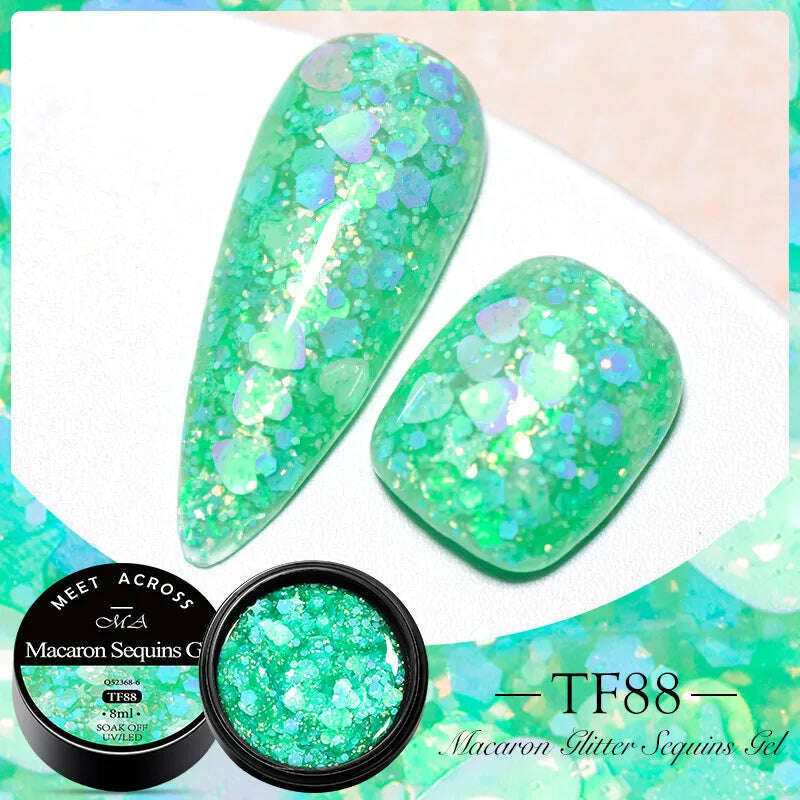 MEET ACROSS 5ml Pink Dried Flower Gel Nail Polish Natural Flower Fairy Nail Art Gel Soak Off UV LED Painting Varnishes For Nails - KIMLUD