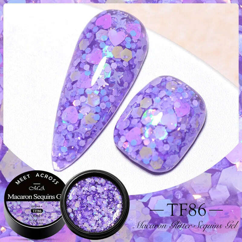 MEET ACROSS 5ml Pink Dried Flower Gel Nail Polish Natural Flower Fairy Nail Art Gel Soak Off UV LED Painting Varnishes For Nails - KIMLUD