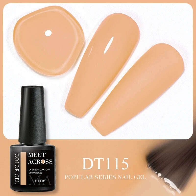 MEET ACROSS 5ml Pink Dried Flower Gel Nail Polish Natural Flower Fairy Nail Art Gel Soak Off UV LED Painting Varnishes For Nails - KIMLUD